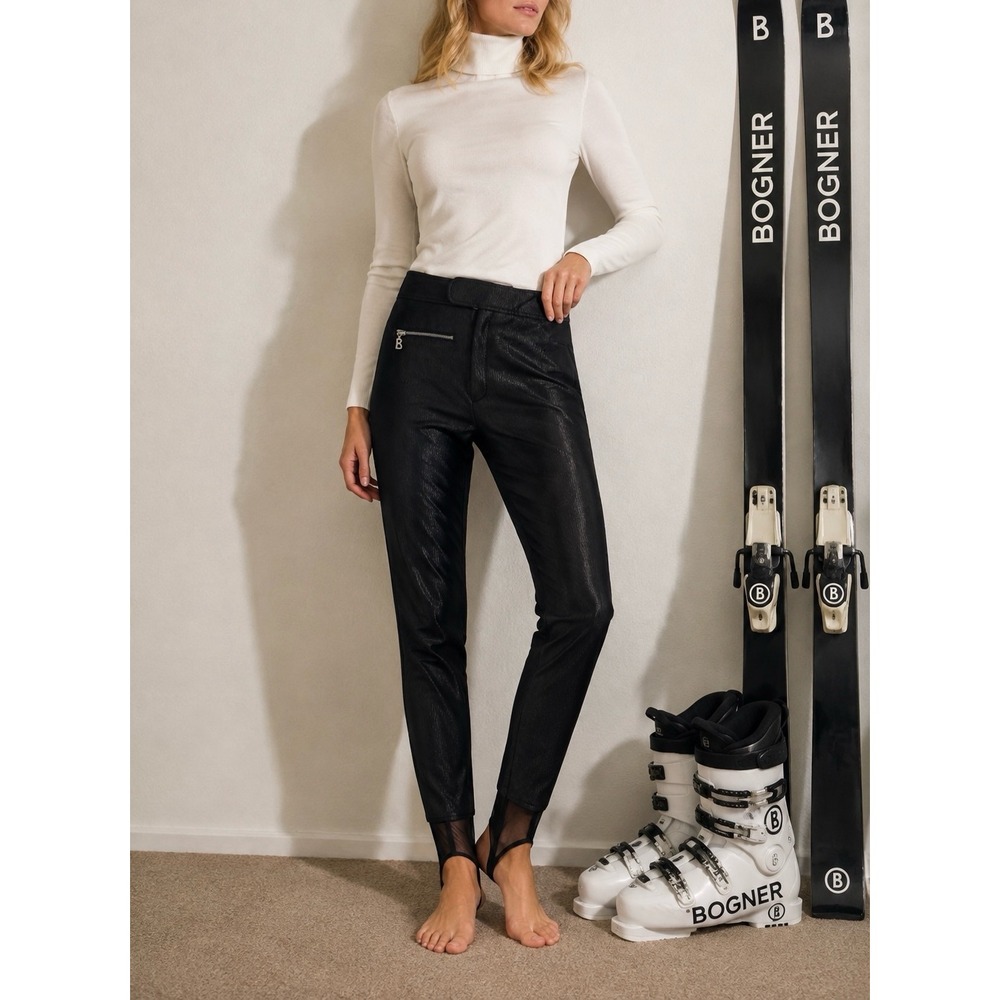 BOGNER Vintage Textured High Waisted Stirrup Ski Pants Wool Blend 10 Long